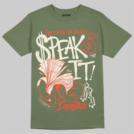 Jordan 3 “Medium Olive” aka “Family Affair” DopeSkill T-Shirt Speak It Graphic Streetwear - Military Green