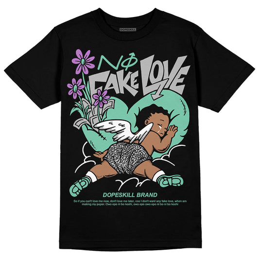 Jordan 3 "Green Glow" DopeSkill T-Shirt No Fake Love Graphic Streetwear - Black