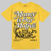 Jordan 5 'Tokyo' DopeSkill T-Shirt Money Is Our Motive Typo Graphic Streetwear - Gold