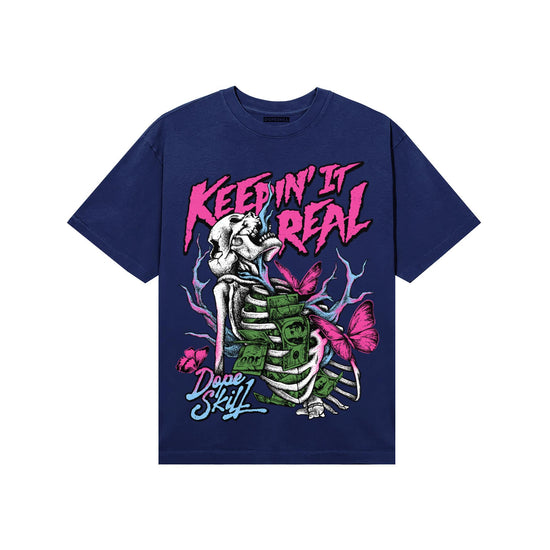 University Blue Sneakers DopeSkill T-Shirt Keepin' It Real Graphic Streetwear - Navy
