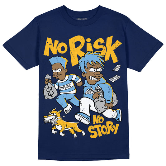 Jordan 1 High OG “First in Flight” DopeSkill Navy T-shirt No Risk No Story Graphic Streetwear