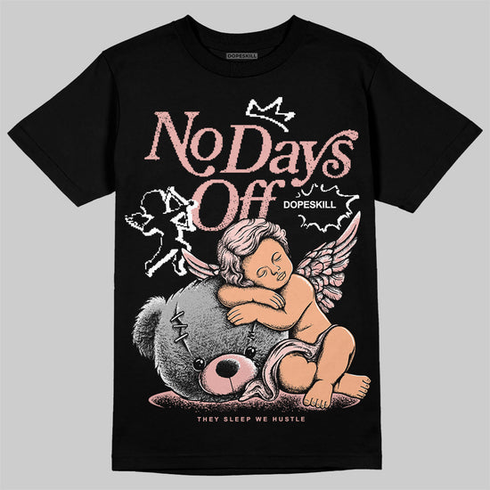 Lanvin Leather Curb Glitter Pale Pink DopeSkill T-Shirt New No Days Off Graphic Streetwear  - Black