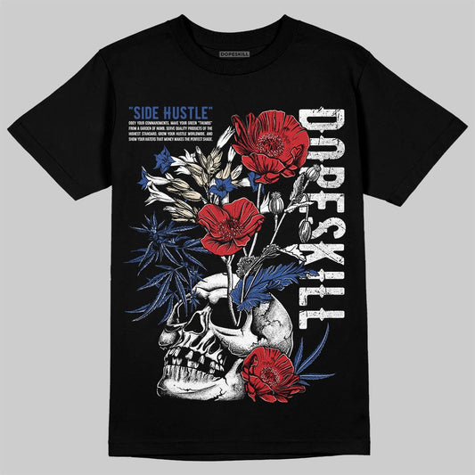 Jordan Spizike Low “Storm Blue” DopeSkill T-Shirt Side Hustle Graphic Streetwear - Black