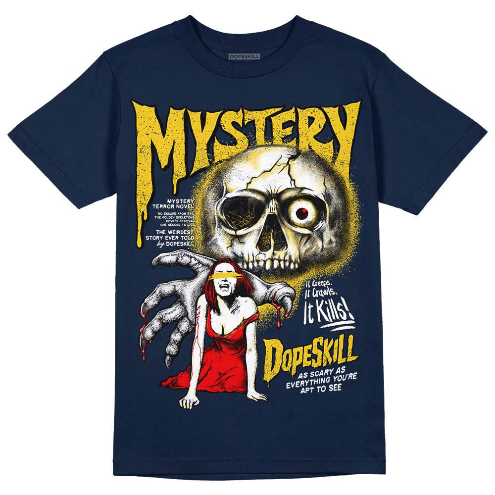 Dunk Low Vintage “Michigan” DopeSkill Midnight Navy T-Shirt Mystery Ghostly Grasp Graphic Streetwear 