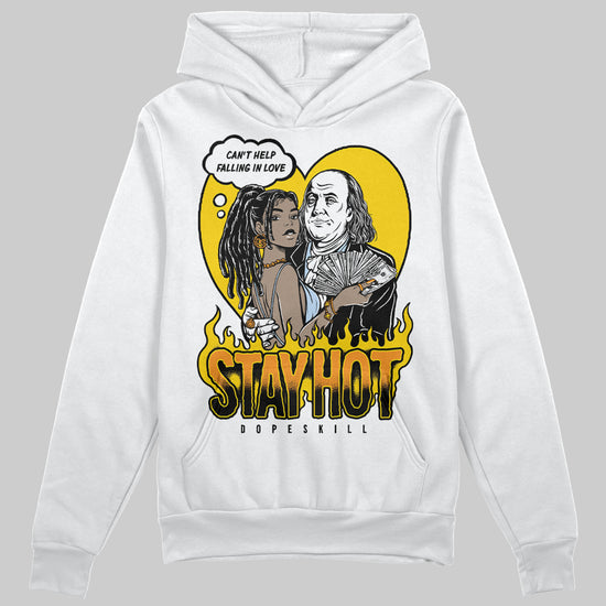 Jordan 6 “Yellow Ochre” DopeSkill Hoodie Sweatshirt Stay Hot Graphic Streetwear - White