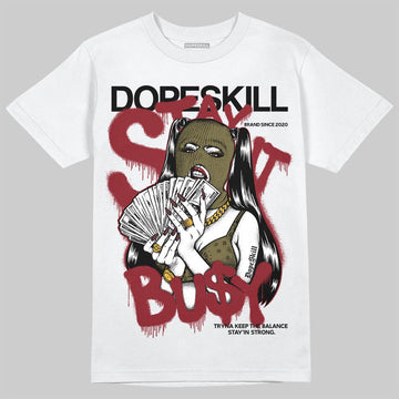 SB Dunk Low “Dark Team Red/Olive Flak” DopeSkill T-Shirt Stay It Busy Graphic Streetwear - White