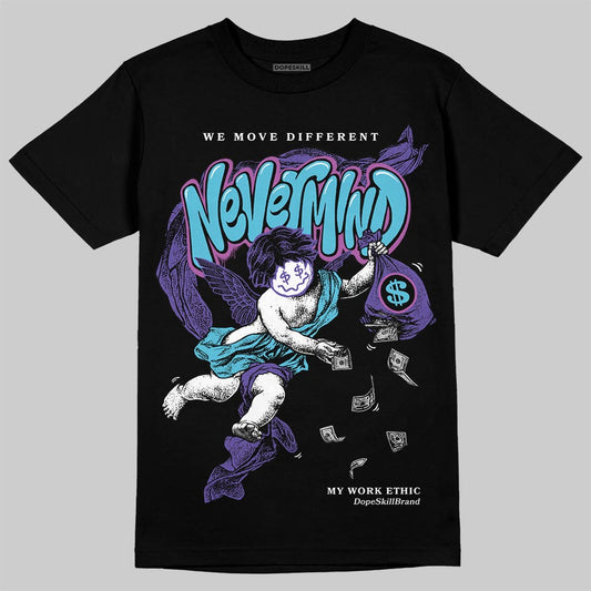 Jordan 8 Retro 'Aqua' 2025 DopeSkill T-Shirt Nevermind Graphic Streetwear - black