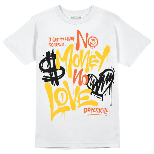 Yellow Sneakers DopeSkill T-Shirt No Money No Love Typo Graphic Streetwear - WHite