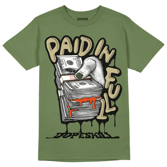 Olive Sneakers DopeSkill Olive T-shirt Paid In Full Graphic Streetwear 