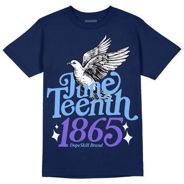 Jordan 5 SE “Georgetown” DopeSkill Midnight Navy T-Shirt Juneteenth 1865 Graphic Streetwear