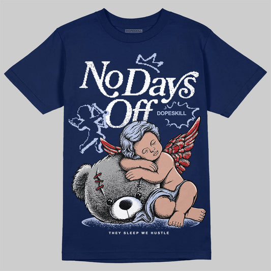 Jordan 6 Retro 'White And Midnight Navy' DopeSkill Navy T-shirt New No Days Off Graphic Streetwear