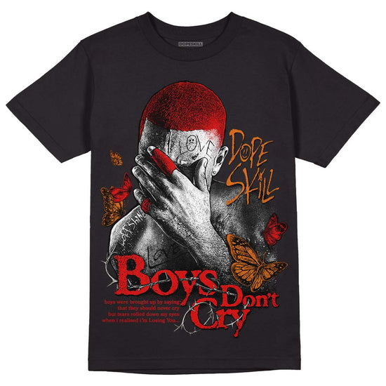 Jordan 3 Retro Fire Red DopeSkill T-Shirt Boys Don't Cry Graphic Streetwear - Black