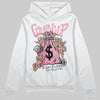 AMIRI White & Pink Stars Court Sneakers DopeSkill Hoodie Sweatshirt Money Bag Coming Up Graphic Streetwear - White