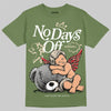 Travis Scott x Jordan 1 Medium Olive DopeSkill Olive T-shirt New No Days Off Graphic Streetwear