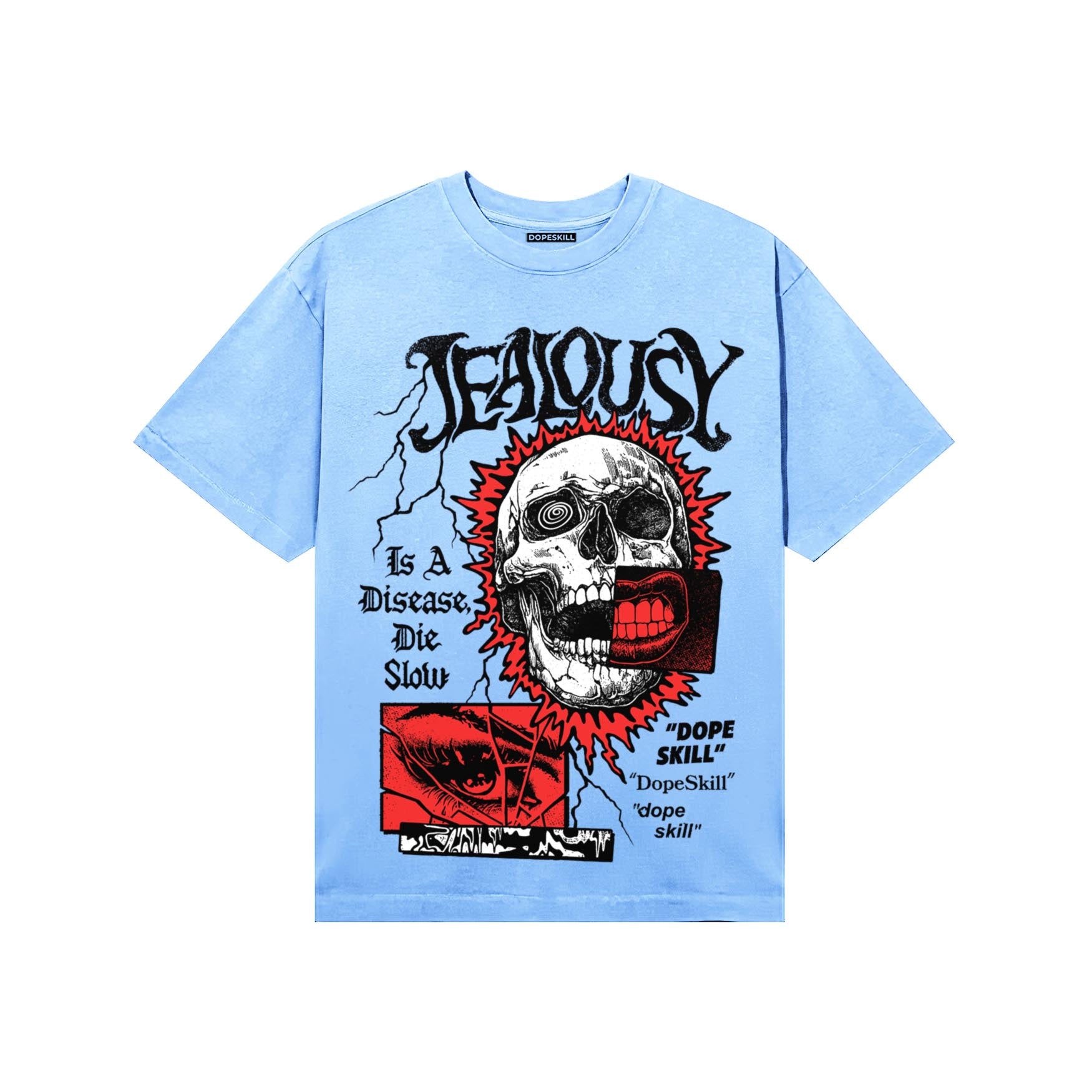 University Blue Sneakers DopeSkill T-Shirt Jealousy Graphic Streetwear - Carolina Blue
