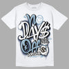 Jordan 1 Mid Diffused Blue DopeSkill T-Shirt No Days Off Graphic Streetwear - White 