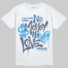 Jordan 11 Retro Low Diffused Blue DopeSkill T-Shirt No Money No Love Typo Graphic Streetwear - White