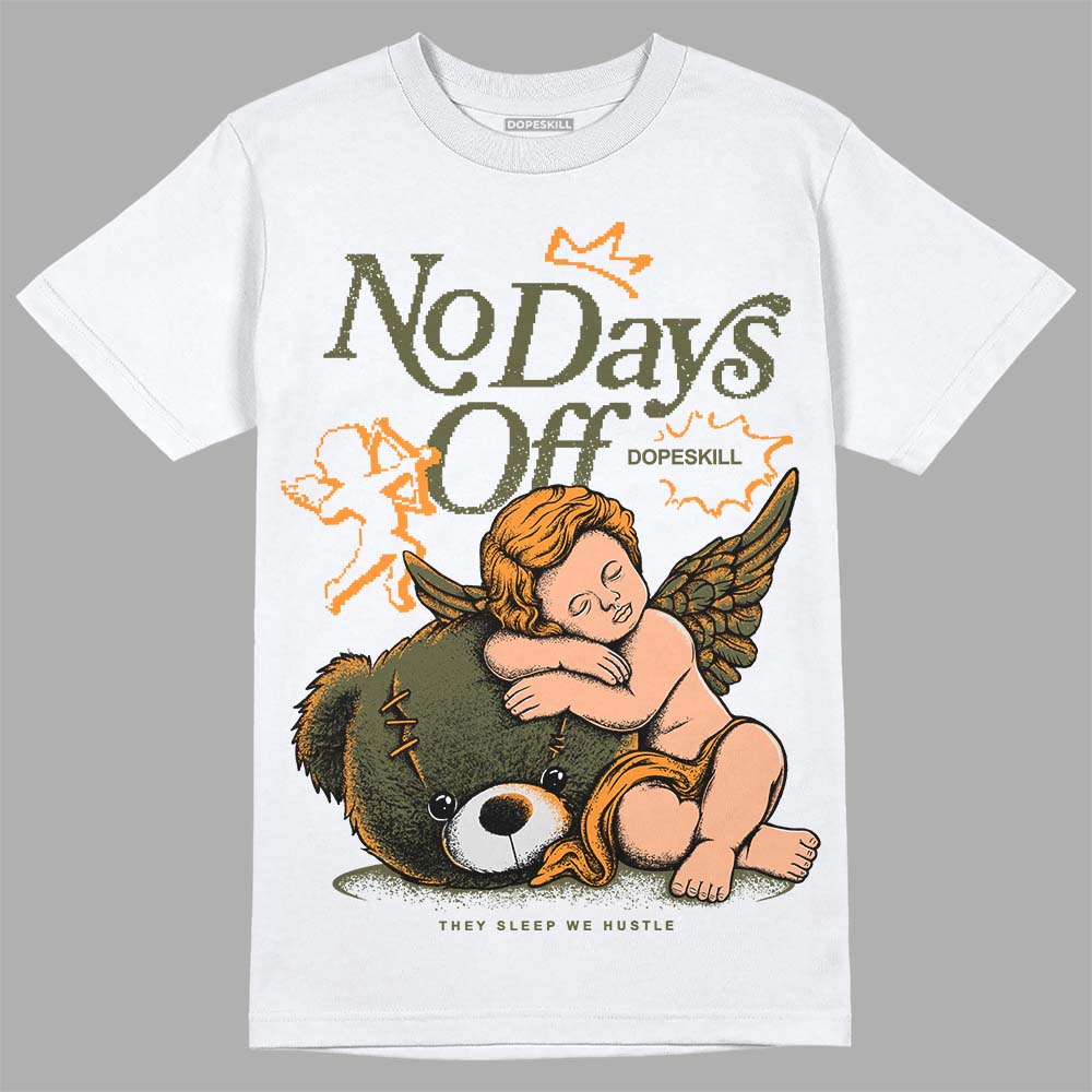 Jordan 5 "Olive" DopeSkill T-Shirt New No Days Off Graphic Streetwear - White