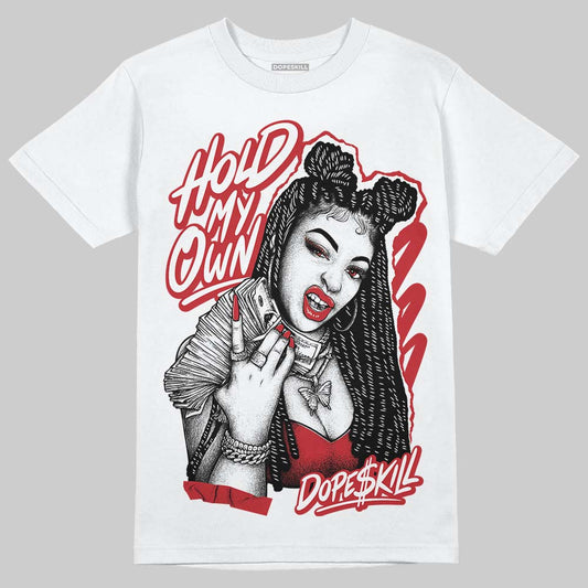 Jordan 5 Retro Fire Red Black Tongue (2025) DopeSkill T-Shirt New H.M.O Graphic Streetwear - White