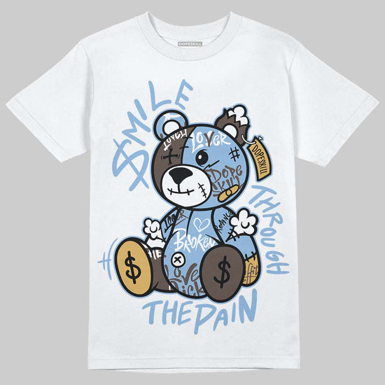 Adidas Handball Spezial ‘Light Blue’ DopeSkill T-Shirt Smile Through The Pain Graphic Streetwear - White