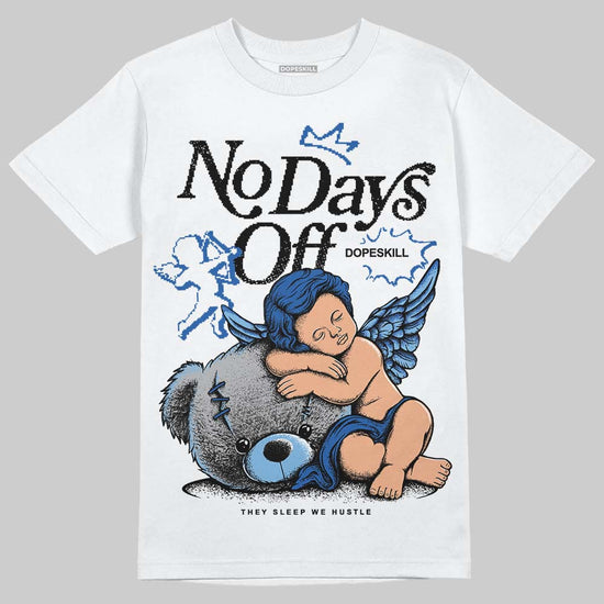 Air Foamposite One “International Blue” DopeSkill T-Shirt New No Days Off Graphic Streetwear - White