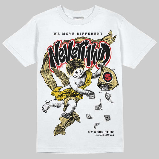 Quai 54 x Air Jordan 1 Retro Low OG Tour Yellow Black DopeSkill T-Shirt Nevermind Graphic Streetwear - White