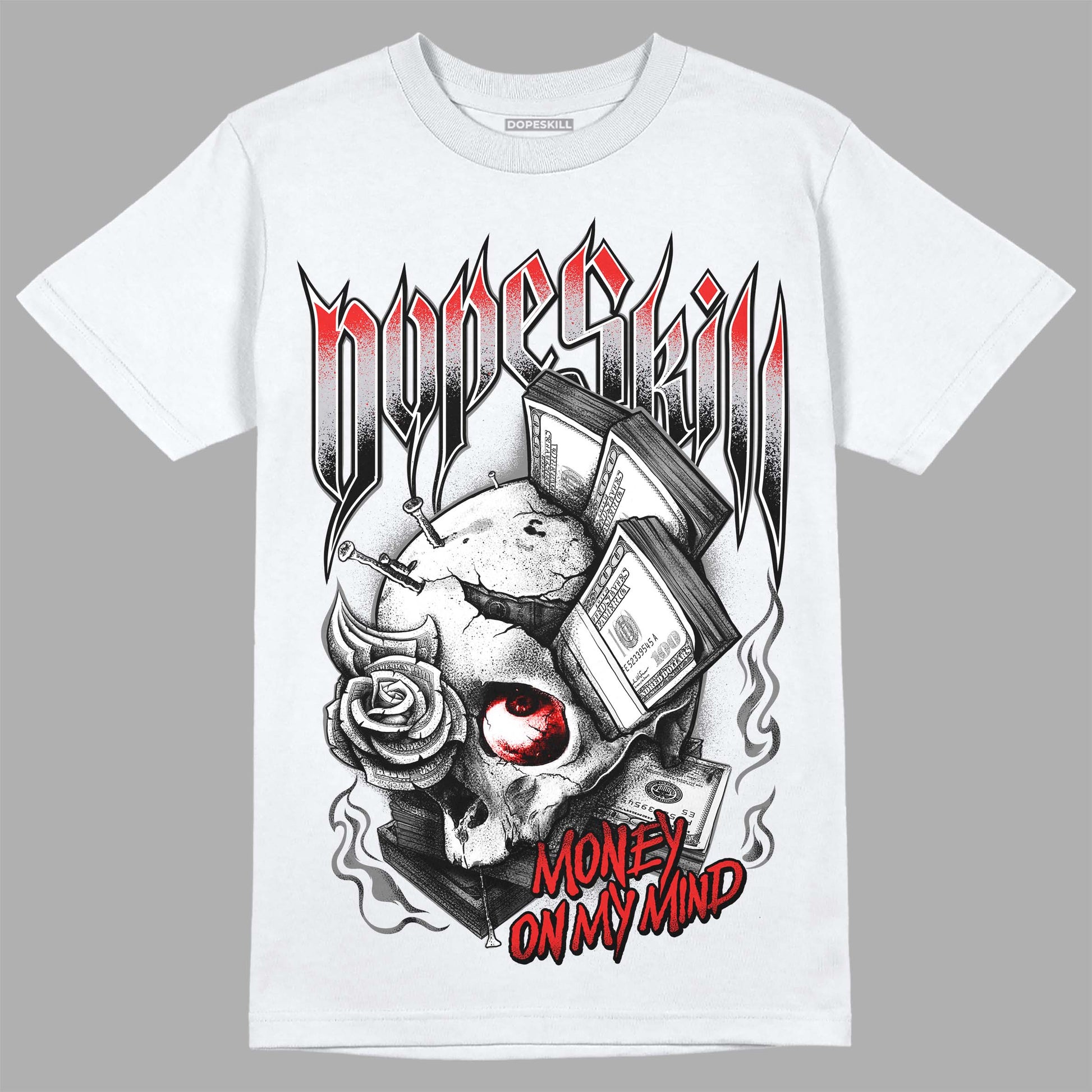 Grey Sneakers DopeSkill T-Shirt Money On My Mind Graphic Streetwear - White