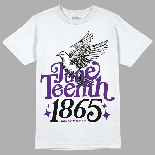 Jordan 12 “Field Purple” DopeSkill T-Shirt Juneteenth 1865 Graphic Streetwear - White