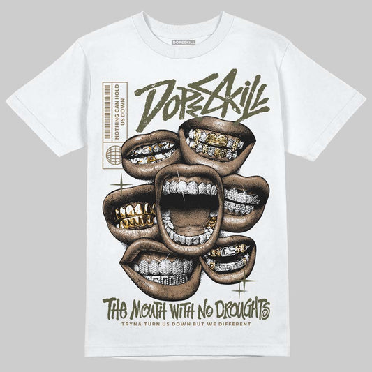 Adidas Samba OG Focus Olive Gum DopeSkill T-Shirt The Mouth With No Droughts Graphic Streetwear - White