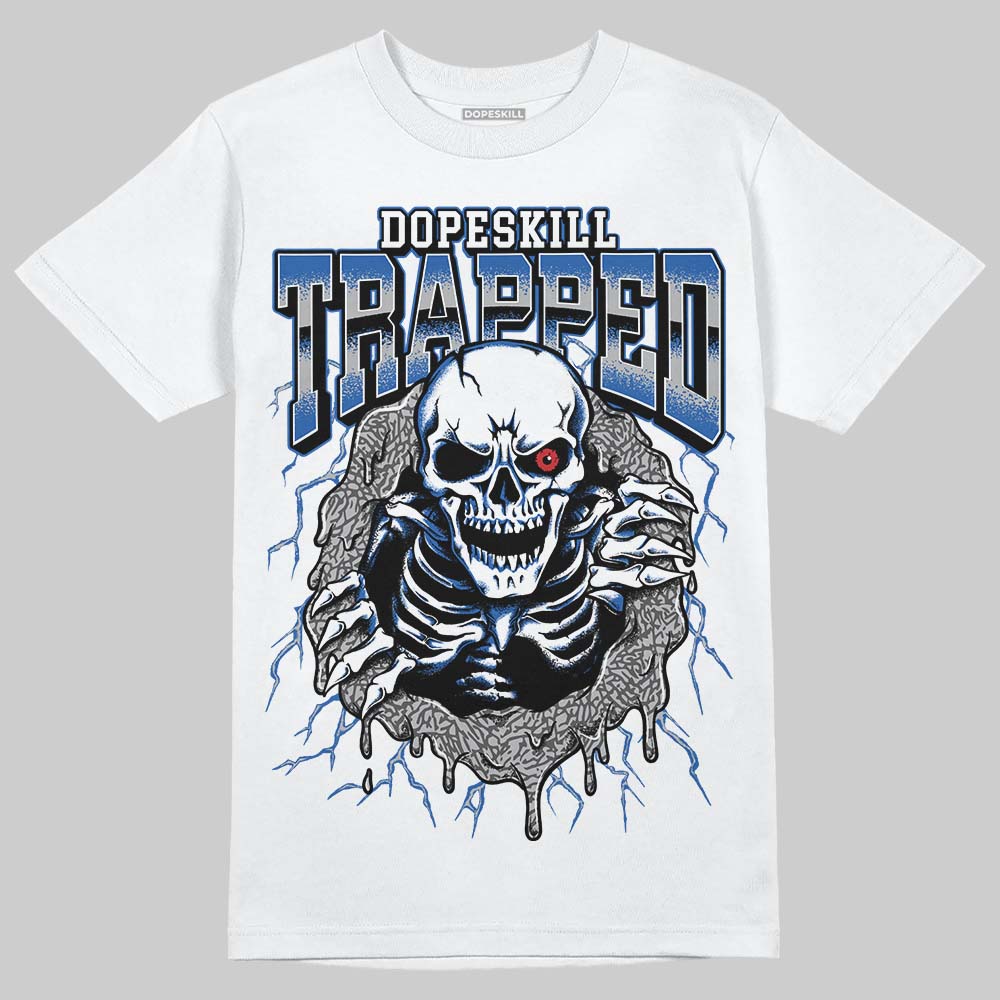 Jordan 3 "True Blue" DopeSkill T-Shirt Trapped Halloween Graphic Streetwear - White