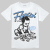 Jordan 5 Black University Blue DopeSkill T-Shirt Flexin' Graphic Streetwear - White