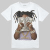 Harris Tweed x Dunk Low Denim Turquoise and Baroque Brown DopeSkill T-Shirt Rich Youth Graphic Streetwear - White