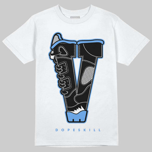 Jordan 5 Black University Blue DopeSkill T-Shirt V Jordan 5 Graphic Streetwear - White 