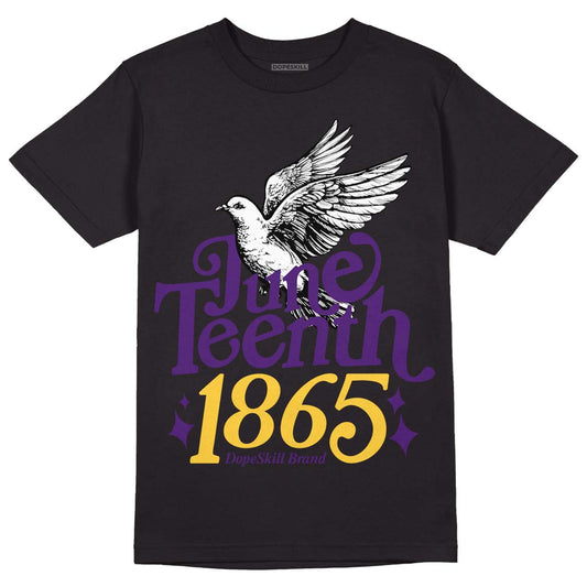 Jordan 12 “Field Purple” DopeSkill T-Shirt Juneteenth 1865 Graphic Streetwear - Black