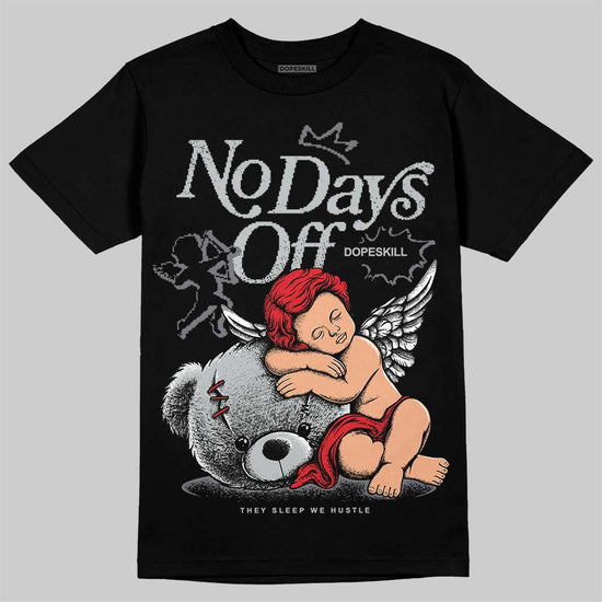 Jordan 12 Black Wolf Grey DopeSkill T-Shirt New No Days Off Graphic Streetwear - Black