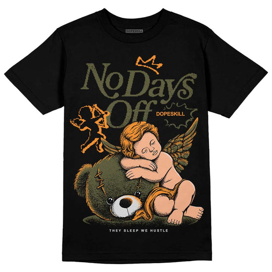 Jordan 5 "Olive" DopeSkill T-Shirt New No Days Off Graphic Streetwear - Black