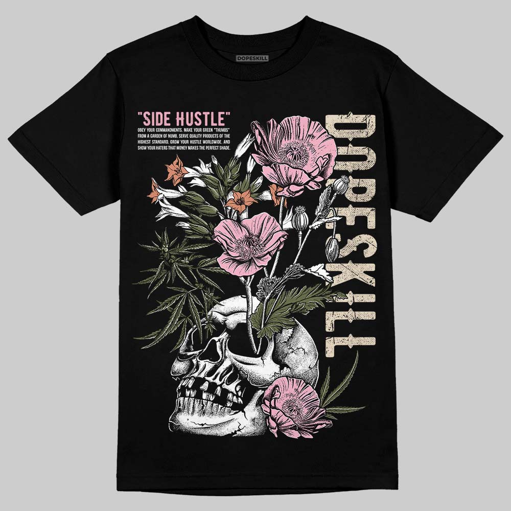 SB Dunk Low Pro x Arts-Rec Skateshop Rust Pink and Rough Green DopeSkill T-Shirt Side Hustle Graphic Streetwear - Black