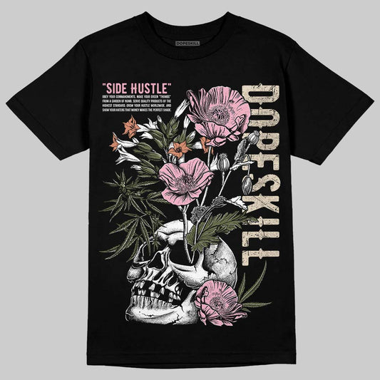SB Dunk Low Pro x Arts-Rec Skateshop Rust Pink and Rough Green DopeSkill T-Shirt Side Hustle Graphic Streetwear - Black