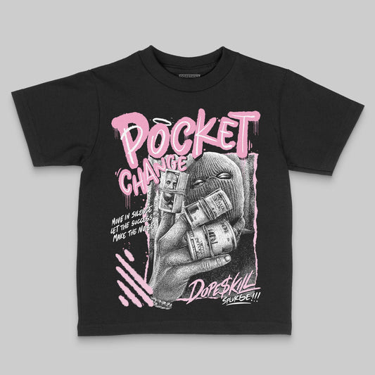 Jordan 12 GS “Pearl Pink” DopeSkill Toddler Kids T-shirt Pocket Change Graphic Streetwear - Black