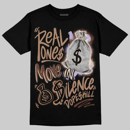 Harris Tweed x Wmns Dunk Low 'Sesame' DopeSkill T-Shirt Real Ones Move In Silence Graphic Streetwear - Black