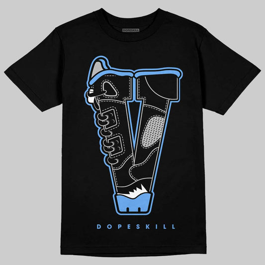 Jordan 5 Black University Blue DopeSkill T-Shirt V Jordan 5 Graphic Streetwear - Black