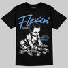 Jordan 5 Black University Blue DopeSkill T-Shirt Flexin' Graphic Streetwear - Black