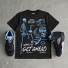 Black University Blue 5s DopeSkill T-Shirt Ways To Get Ahead Graphic