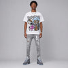 Wolf Grey 5s DopeSkill Oversize Print T-Shirt Pour Up Graphic