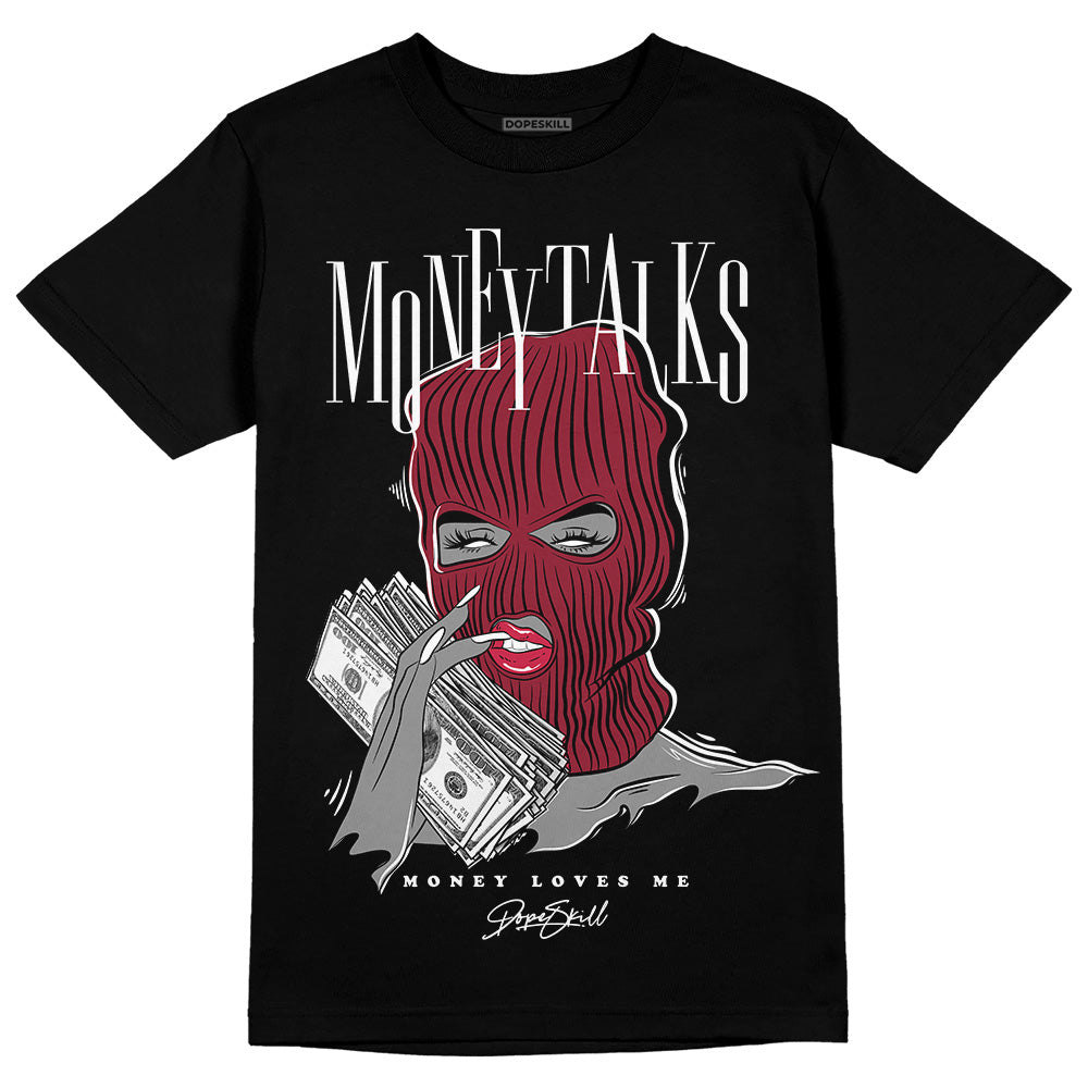 Jordan 1 Retro High '85 OG Metallic Burgundy DopeSkill T-Shirt Money Talks Graphic Streetwear - Black