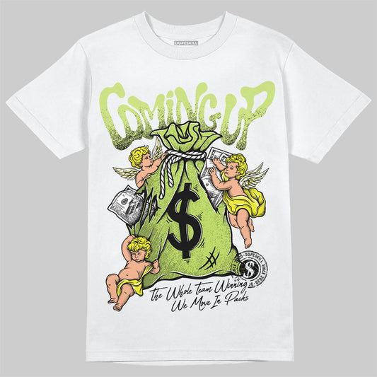 Jordan 13 Retro Bright Cactus DopeSkill T-Shirt Money Bag Coming Up Graphic Streetwear - White