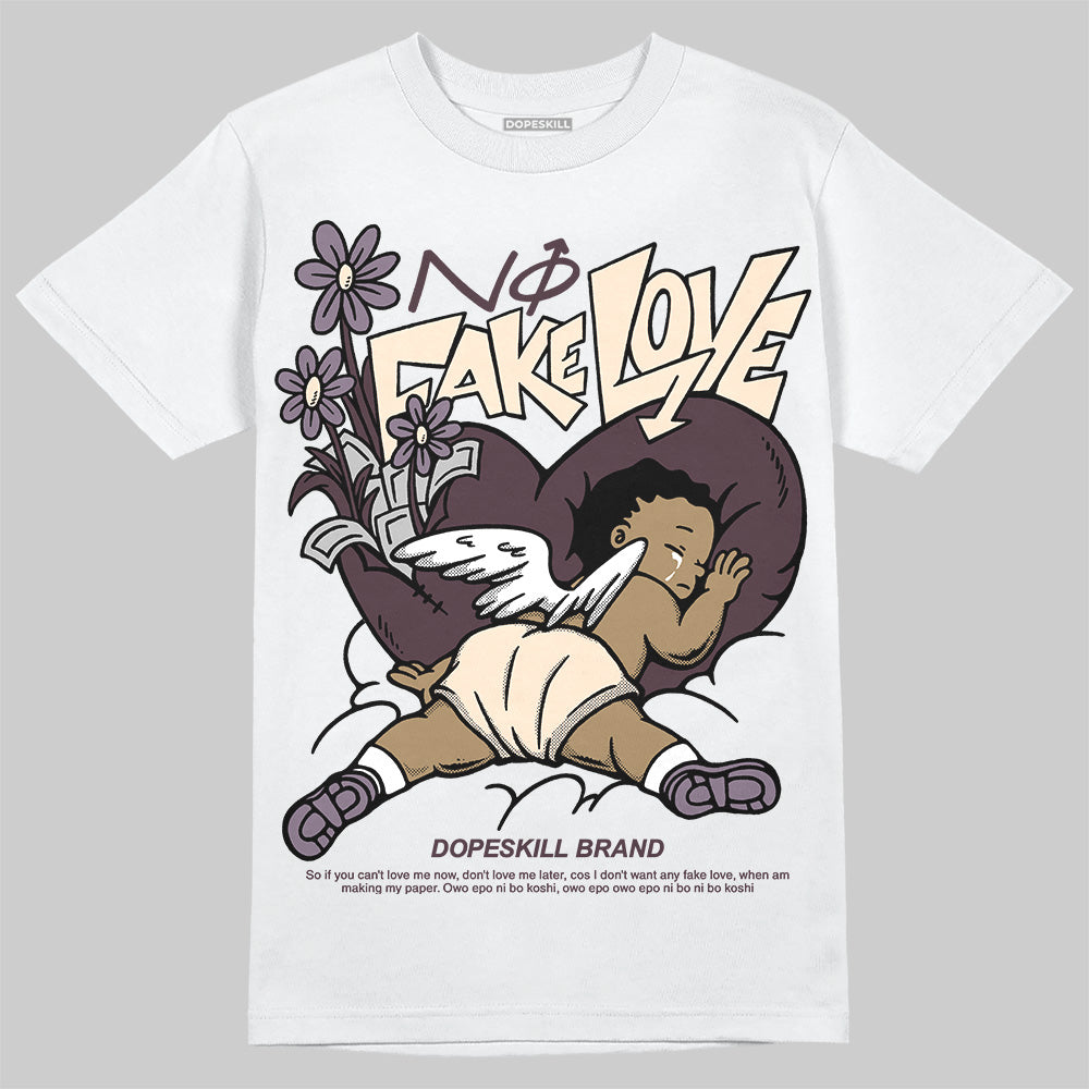 A Ma Maniére x Air Jordan 3 "Burgundy Crush" DopeSkill T-Shirt No Fake Love Graphic Streetwear - White