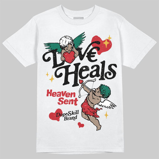 Jordan 3 Mexico 'El Vuelo' DopeSkill T-Shirt New Love Heals Graphic Streetwear - White