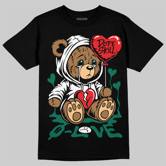 Jordan 4 Retro Oxidized Green DopeSkill T-Shirt Broken Bear Graphic Streetwear - Black