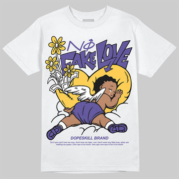 Kobe 8 Protro "Lakers Home" DopeSkill T-Shirt No Fake Love Off Graphic Streetwear - White